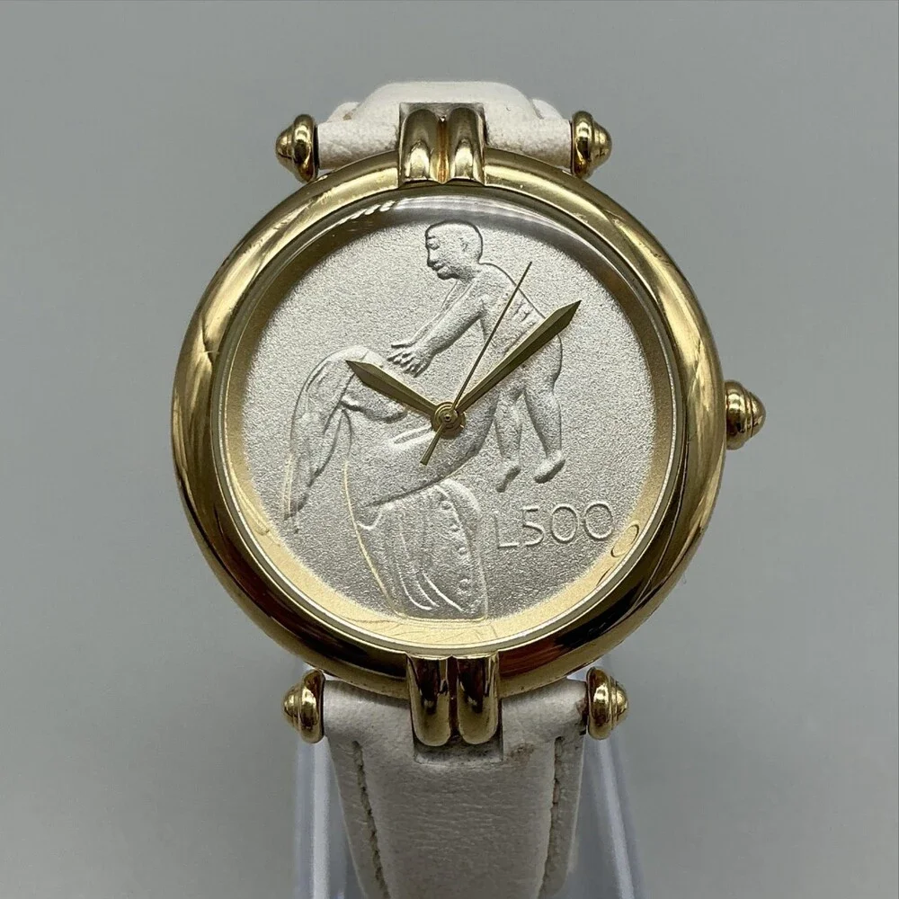 Bellezza Limited Edition Womens Watch 38mm Faux Coin Leather Band New Battery